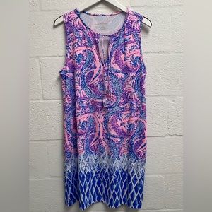Lilly Pulitzer pink blue stretch Maybe Gator  size L coverup